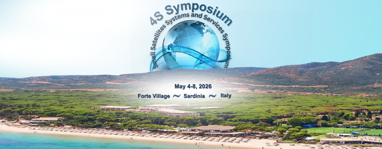 4S Symposium 2026 Banner: Small Satellites Systems and Services Symposium, 4-8 May 2026, Forte Village, Sardinia, Italy