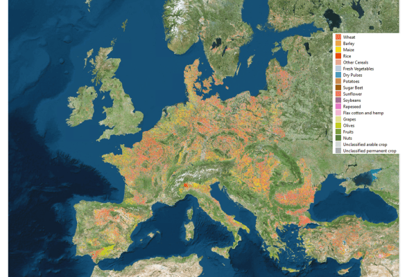 HRL Croptypes on map of Europe