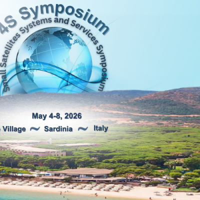 4S Symposium 2026 Banner: Small Satellites Systems and Services Symposium, 4-8 May 2026, Forte Village, Sardinia, Italy, CNES logo, ESA logo