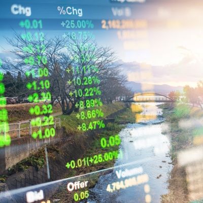 Natural Capital Accounting: picture of stock numbers and Japan Mount Fuji